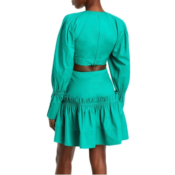 A.L.C. Alexa cutout ruffled tiered pleated cotton-poplin mini dress - Picture 2 of 13